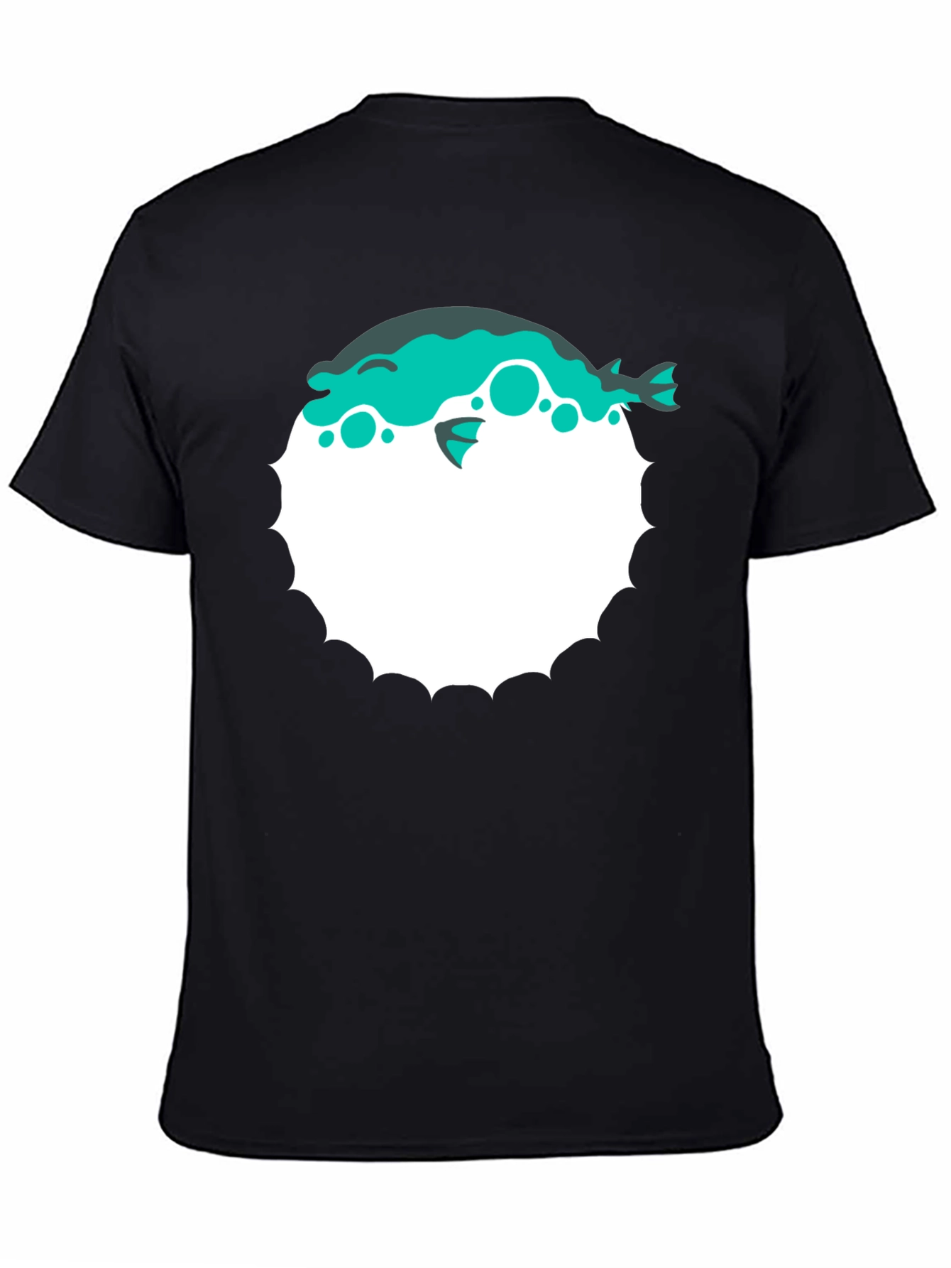 Pufferfish Graphic Print T-Shirt - Black