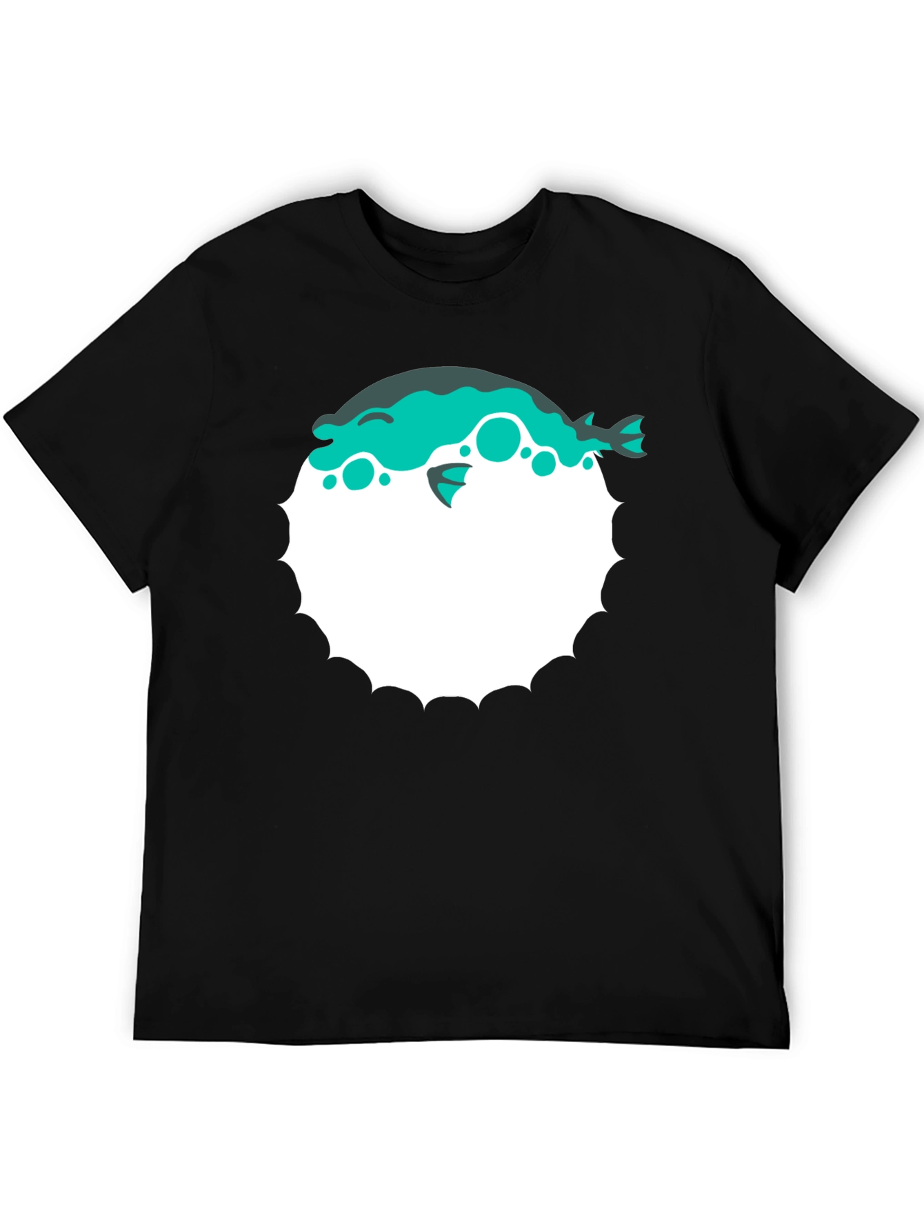 Pufferfish Graphic Print T-Shirt - Black