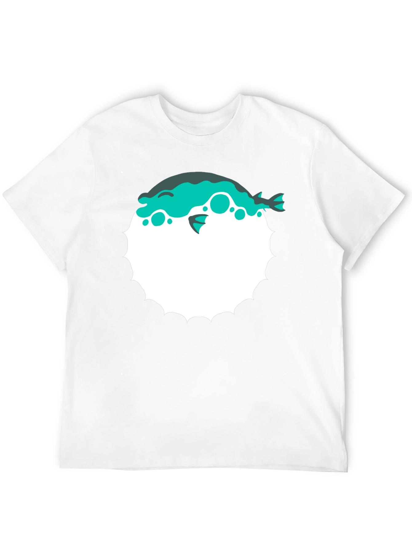Pufferfish Graphic Print T-Shirt - Black