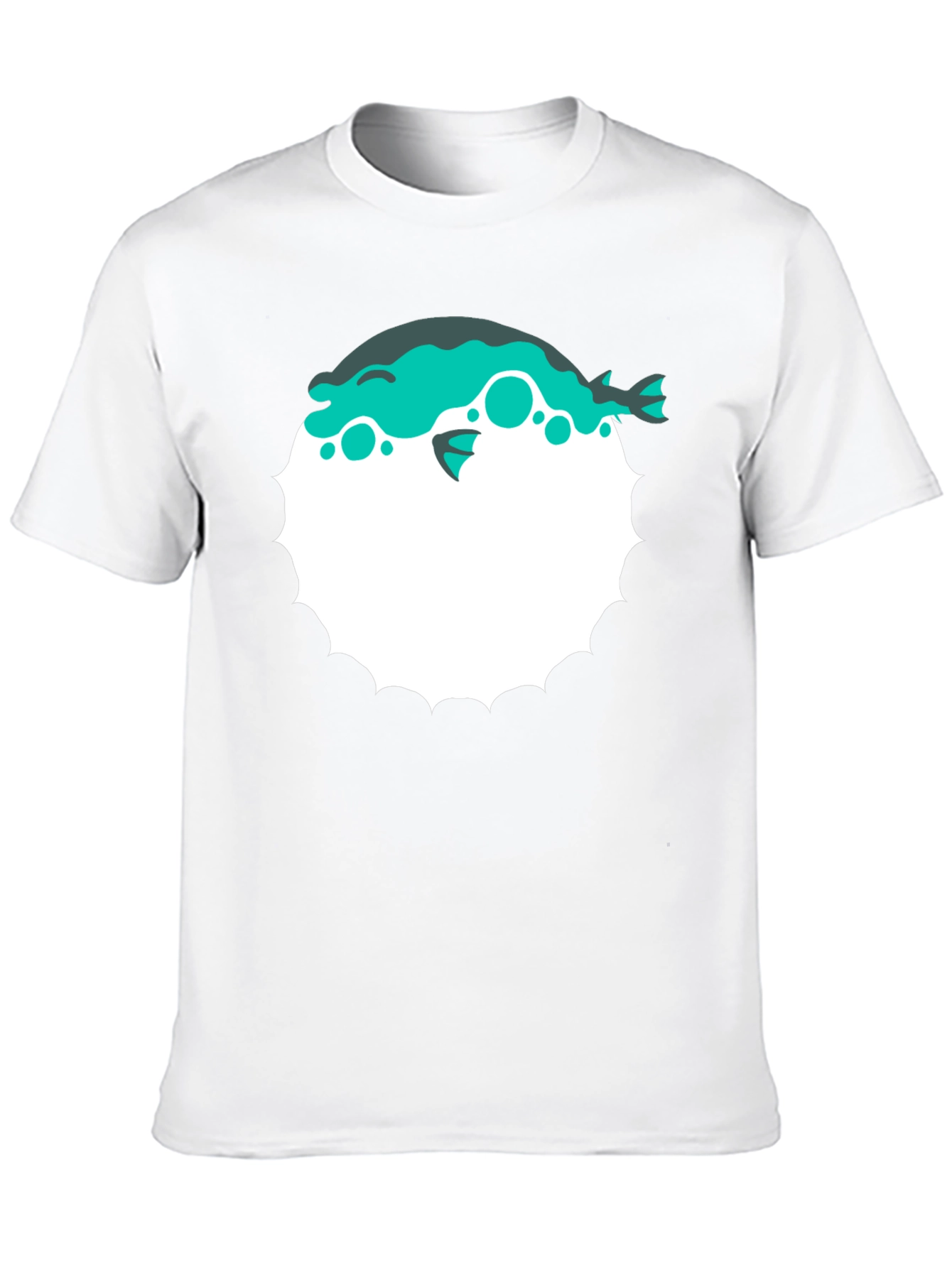 Pufferfish Graphic Print T-Shirt - Black