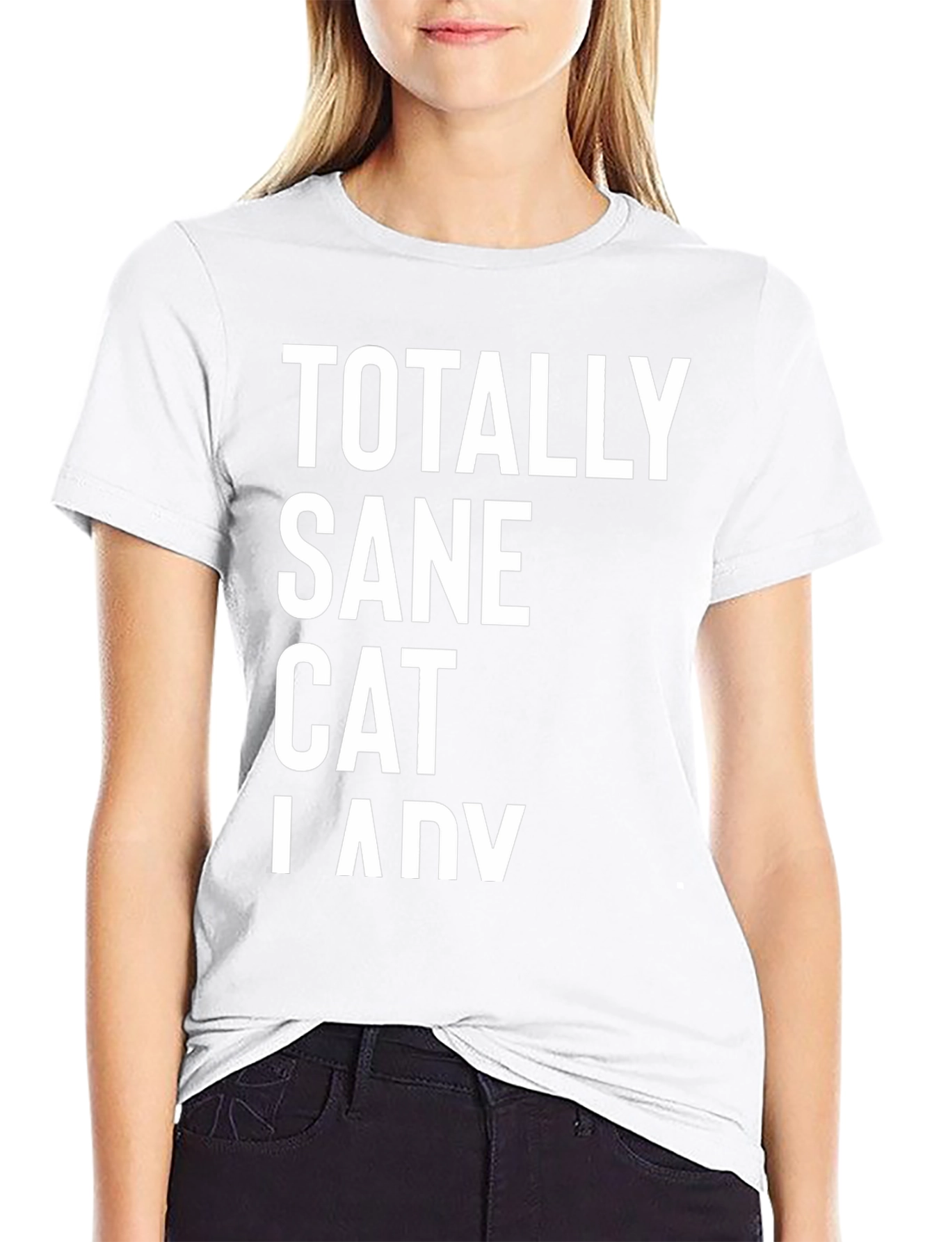 Totally Sane Cat Lady Black T-Shirt