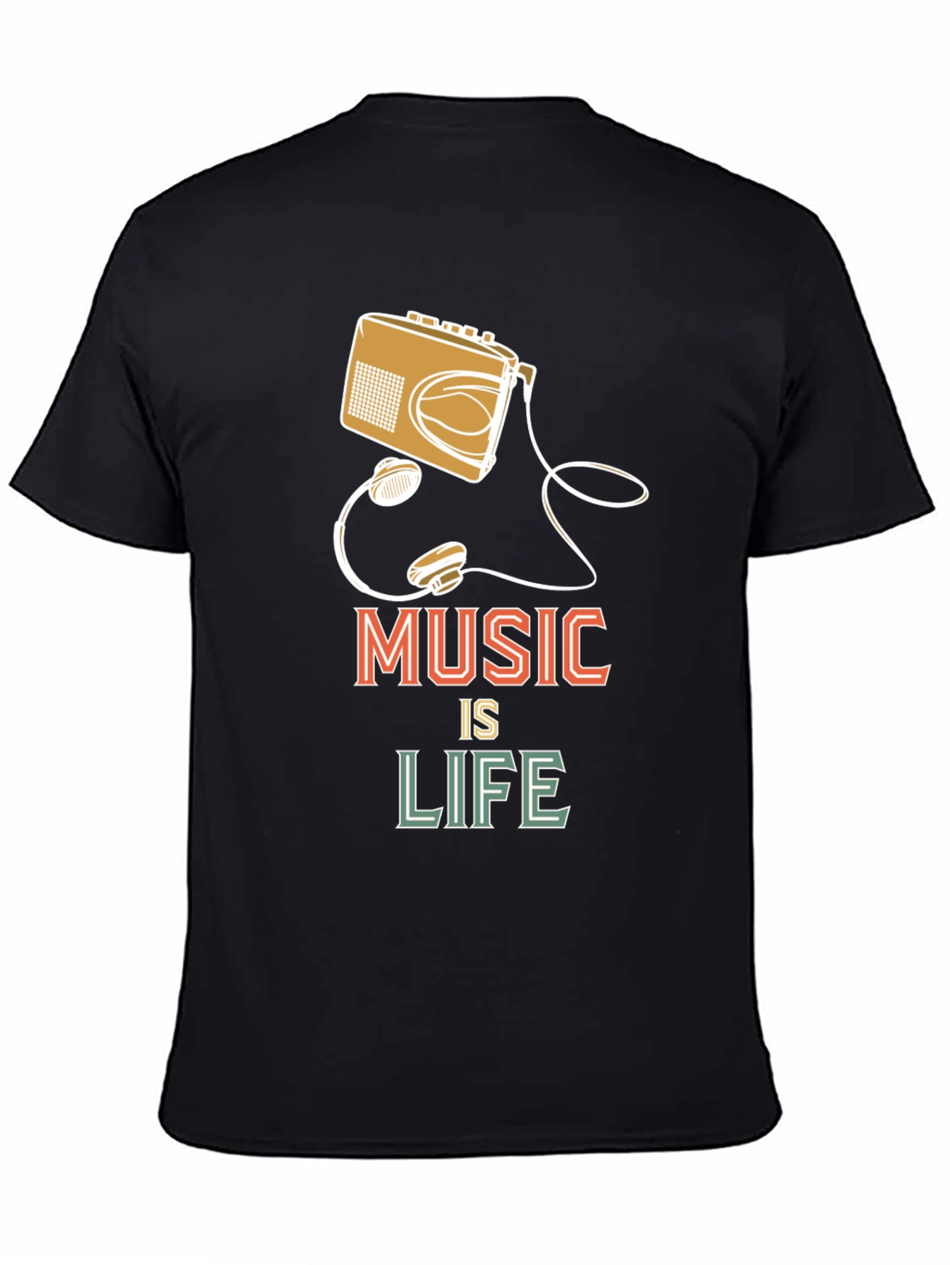 Music is Life Graphic T-Shirt - Retro Style