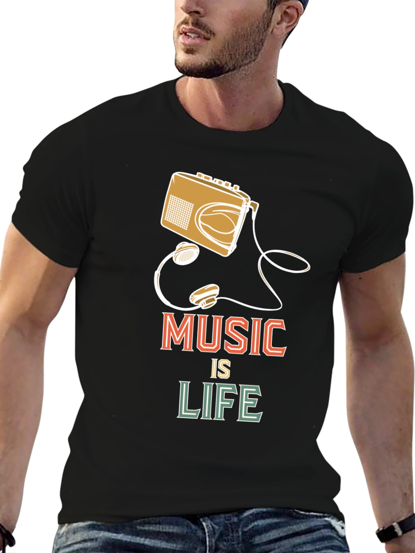 Music is Life Graphic T-Shirt - Retro Style