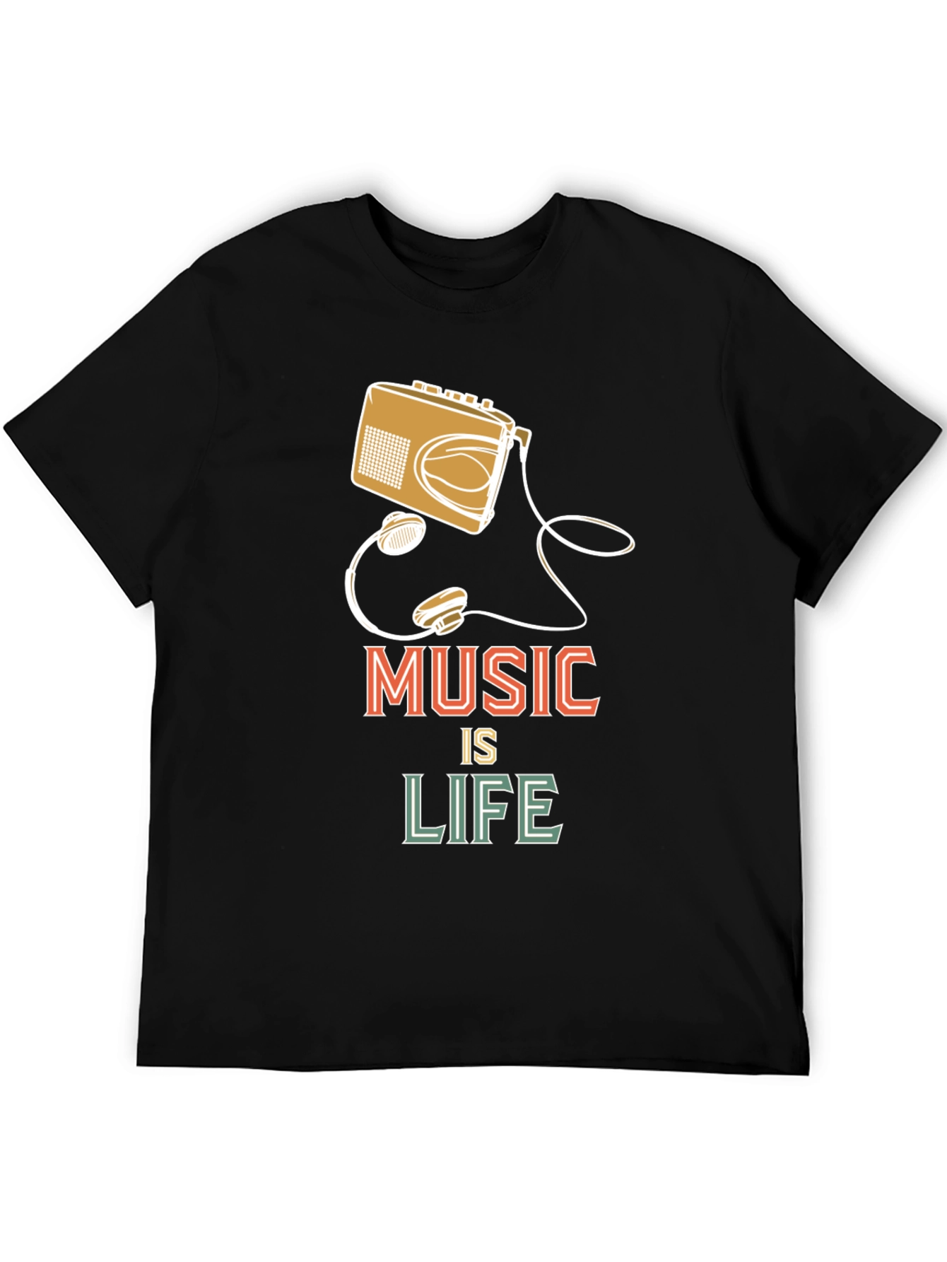 Music is Life Graphic T-Shirt - Retro Style