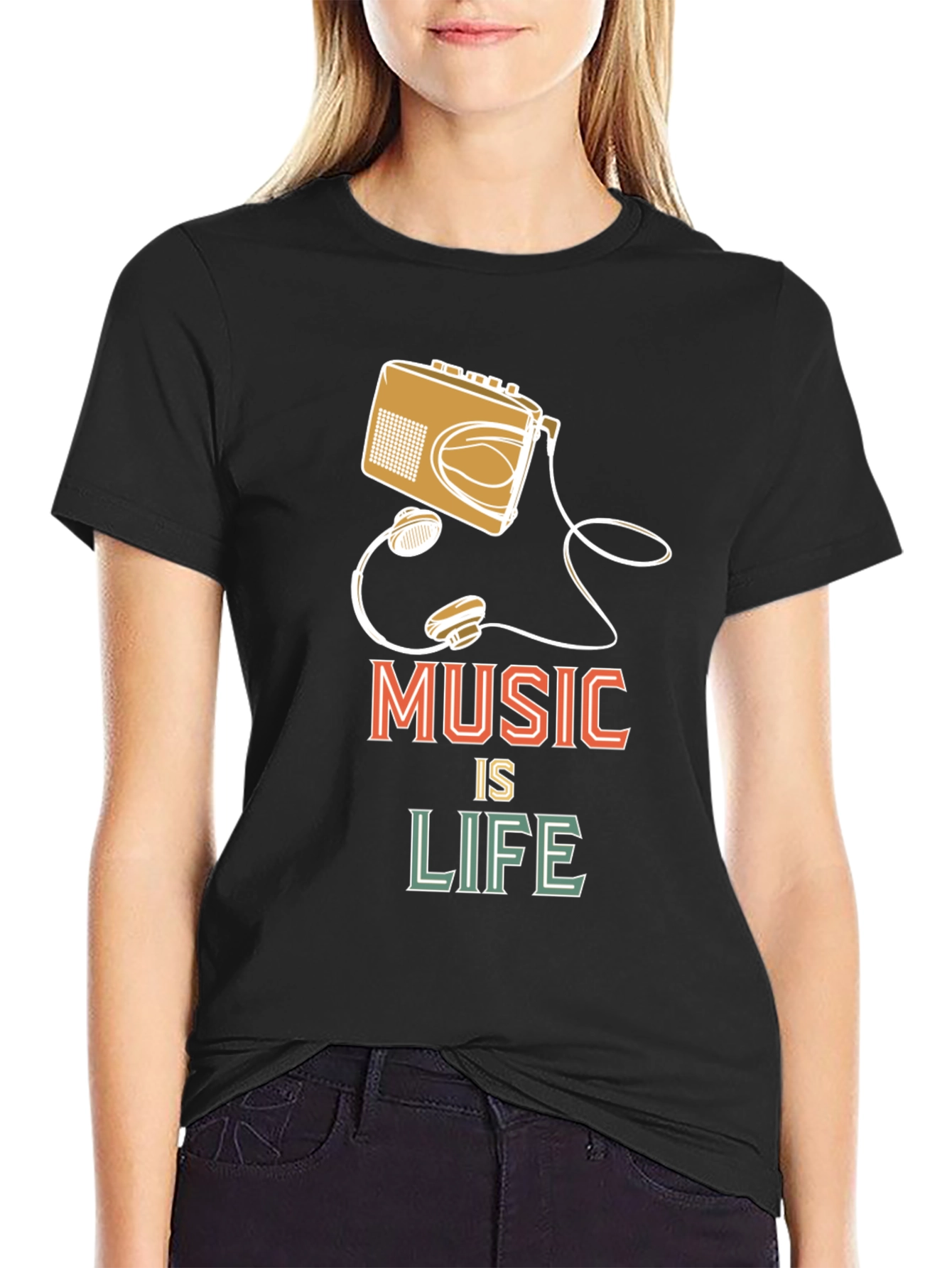 Music is Life Graphic T-Shirt - Retro Style