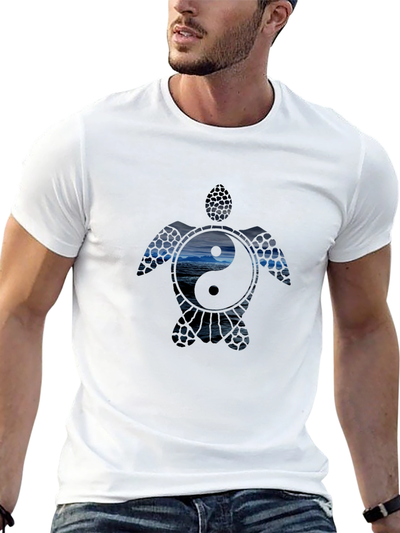 Yin Yang Sea Turtle Graphic T-Shirt