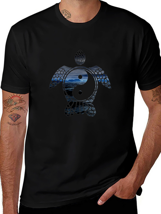 Yin Yang Sea Turtle Graphic T-Shirt
