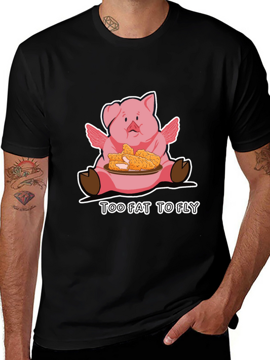 Too Fat To Fly Pig T-Shirt