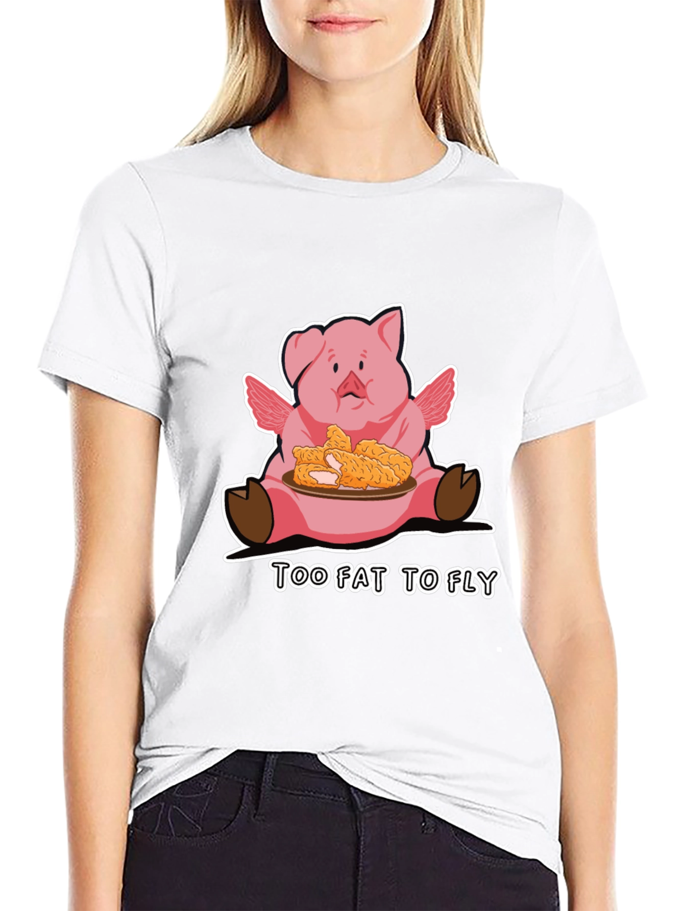 Too Fat To Fly Pig T-Shirt