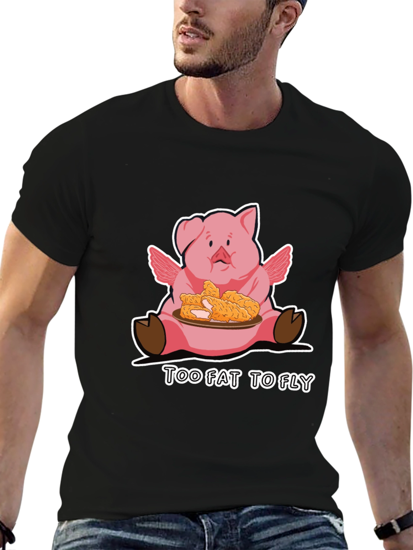 Too Fat To Fly Pig T-Shirt