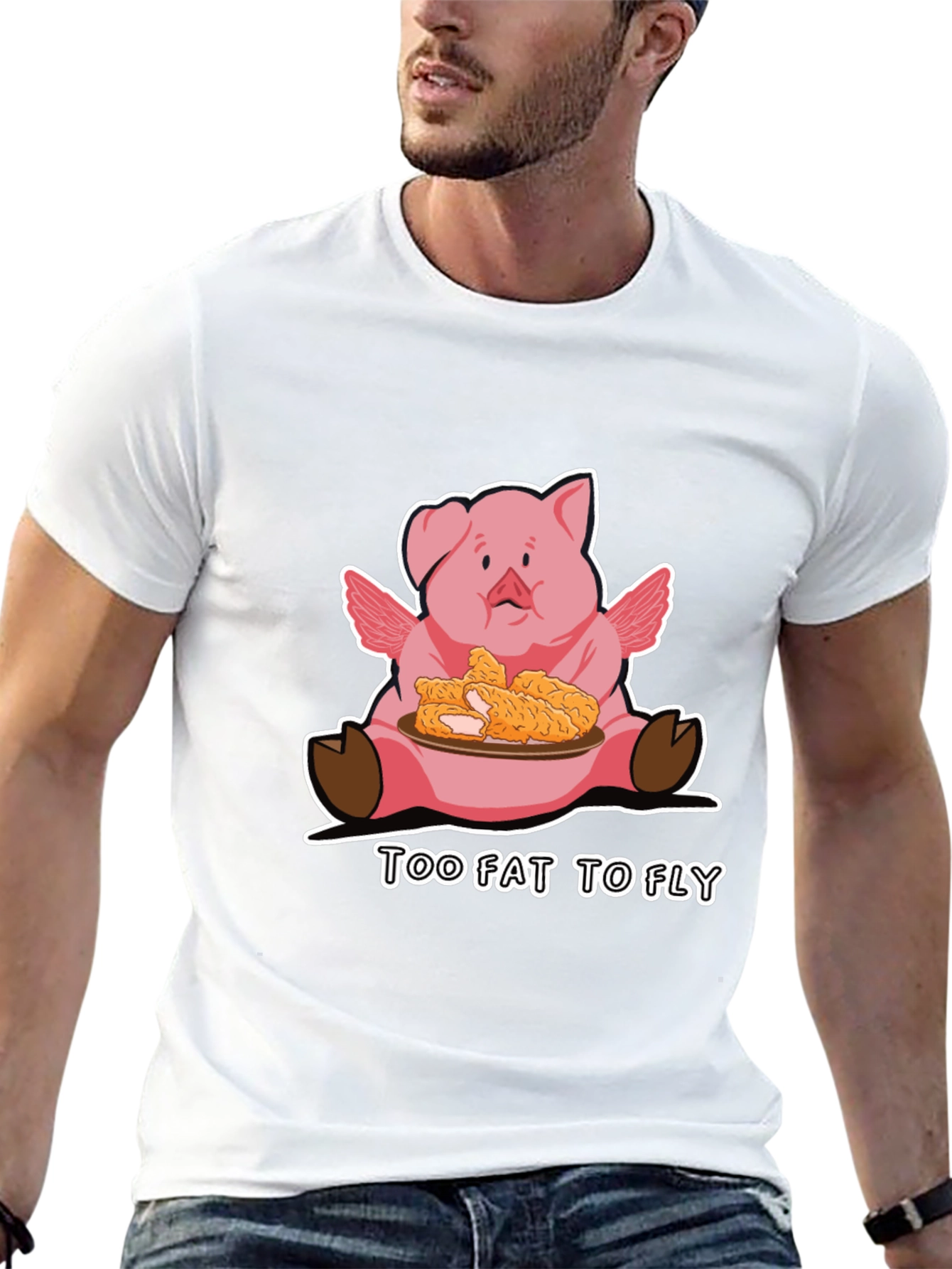 Too Fat To Fly Pig T-Shirt
