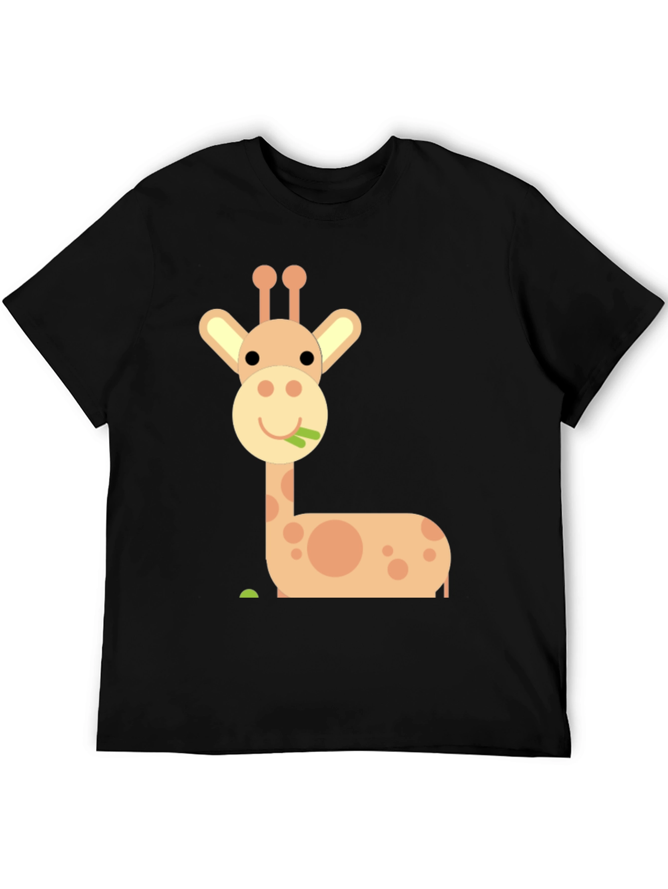 Cute Giraffe Graphic T-Shirt - Black