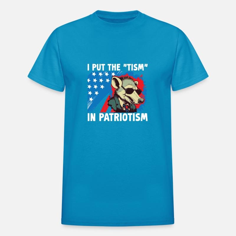 Put The Tism in Patriotism USA flag Opossum