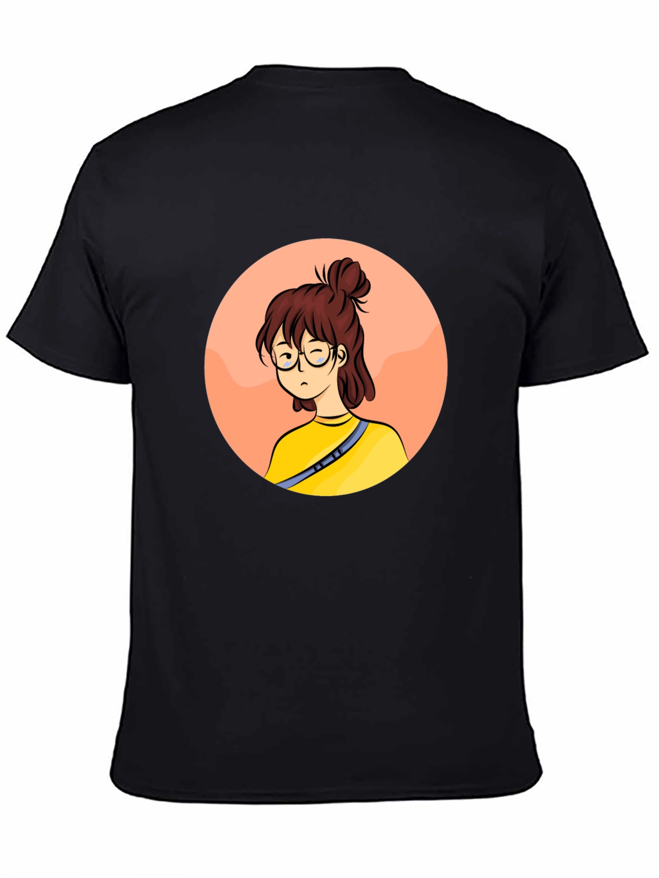 Cartoon Girl Graphic Black T-Shirt