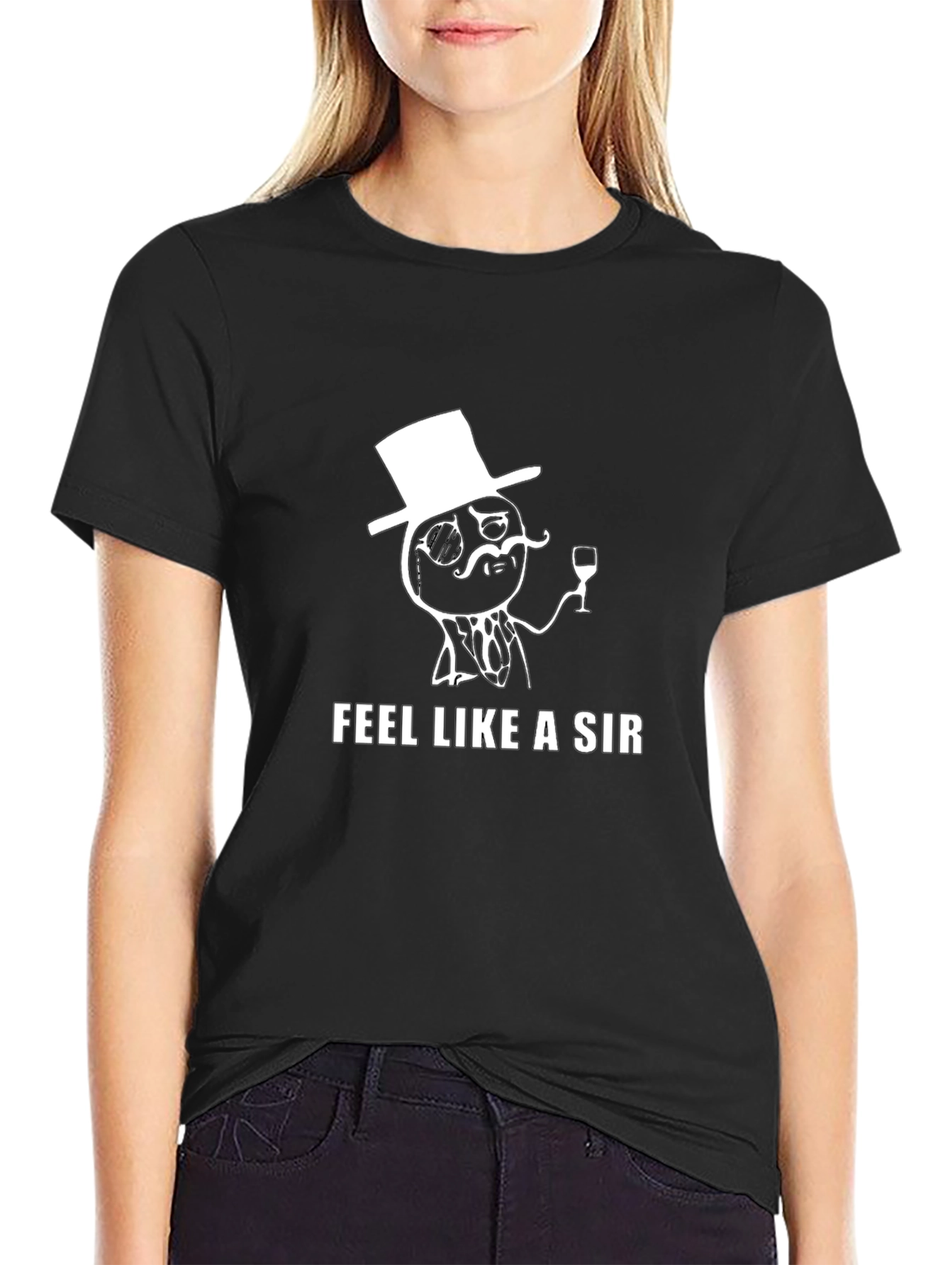 Feel Like a Sir Black T-Shirt Graphic Tee