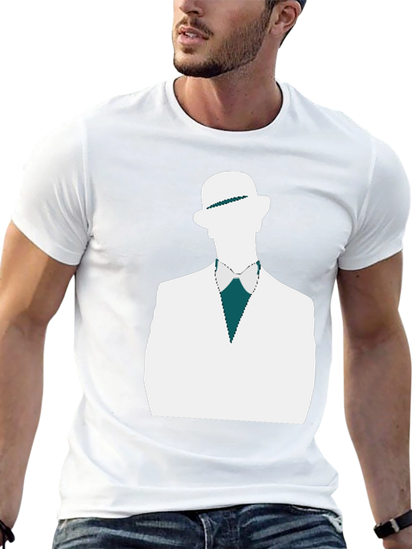 Stylish Black T-Shirt with Dapper Silhouette Design