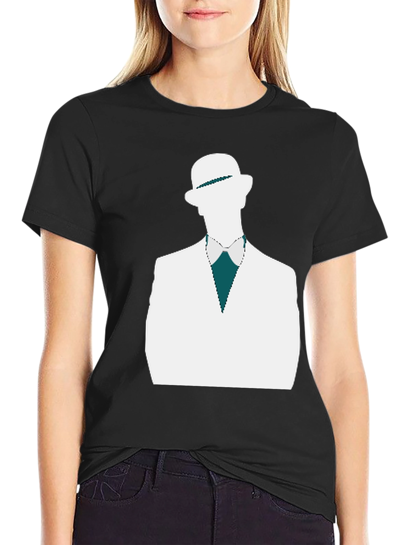 Stylish Black T-Shirt with Dapper Silhouette Design