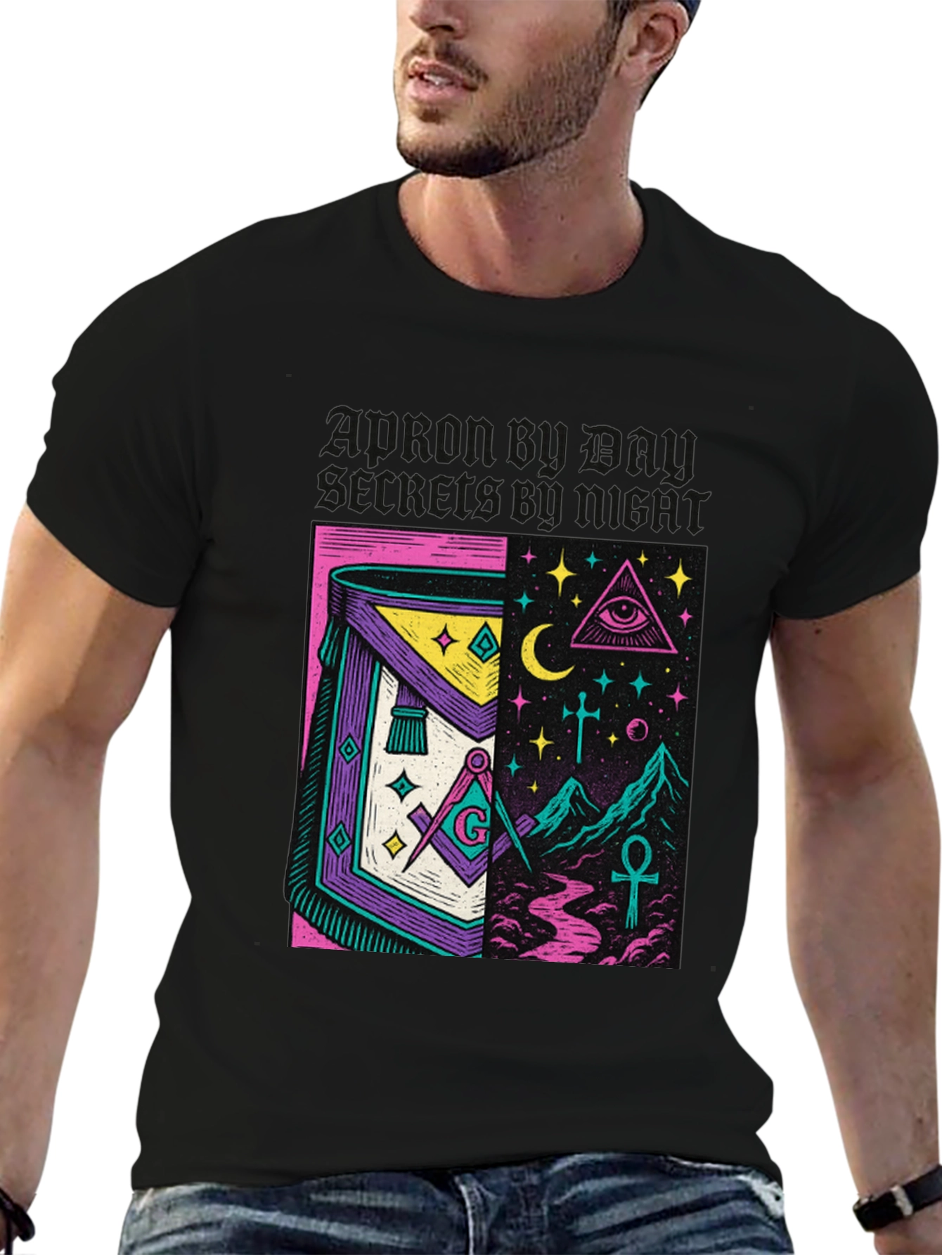 Mystic Masonic Graphic Tee - Unique Symbolism