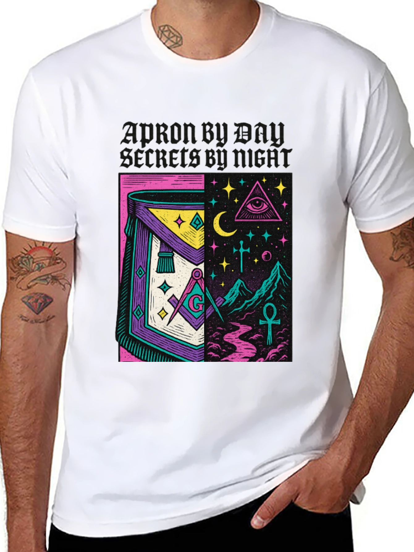 Mystic Masonic Graphic Tee - Unique Symbolism