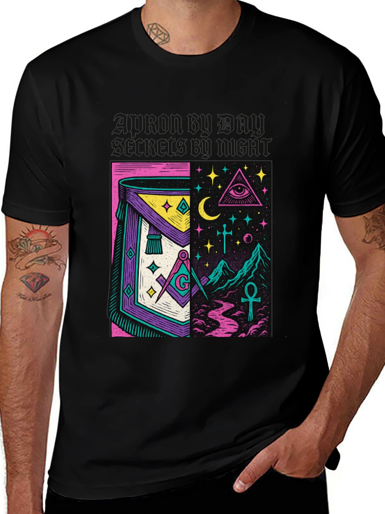 Mystic Masonic Graphic Tee - Unique Symbolism