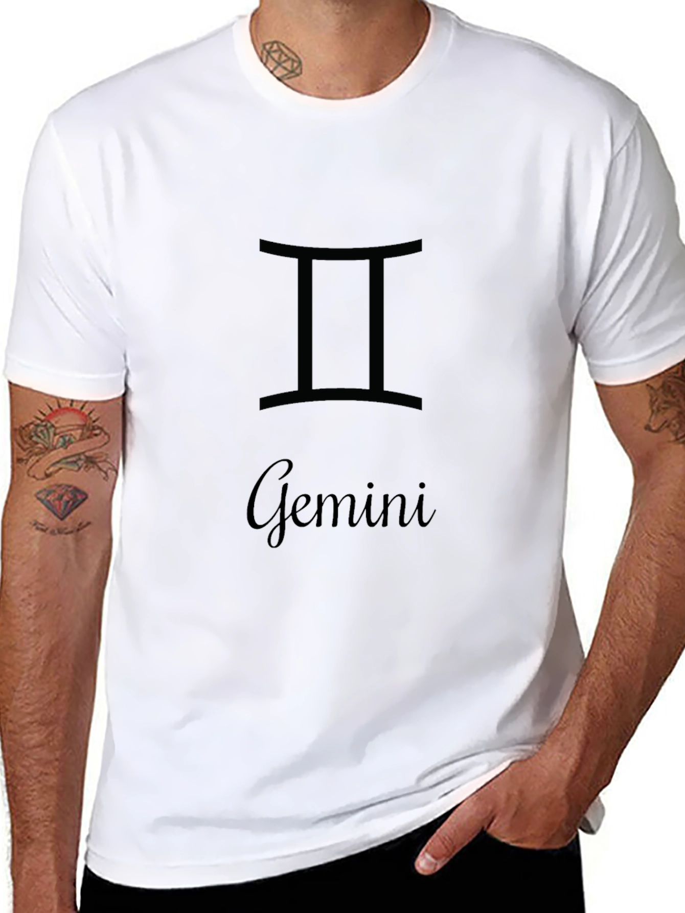 Gemini Zodiac Black T-Shirt