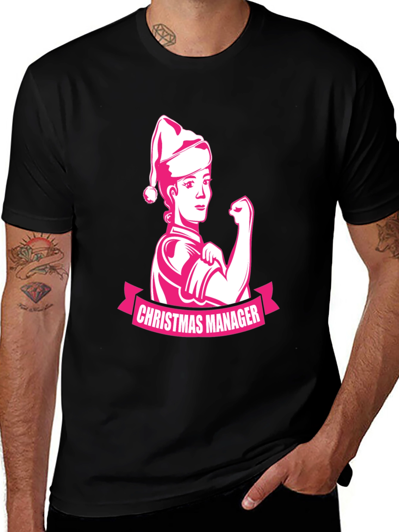 Christmas Manager Black T-Shirt