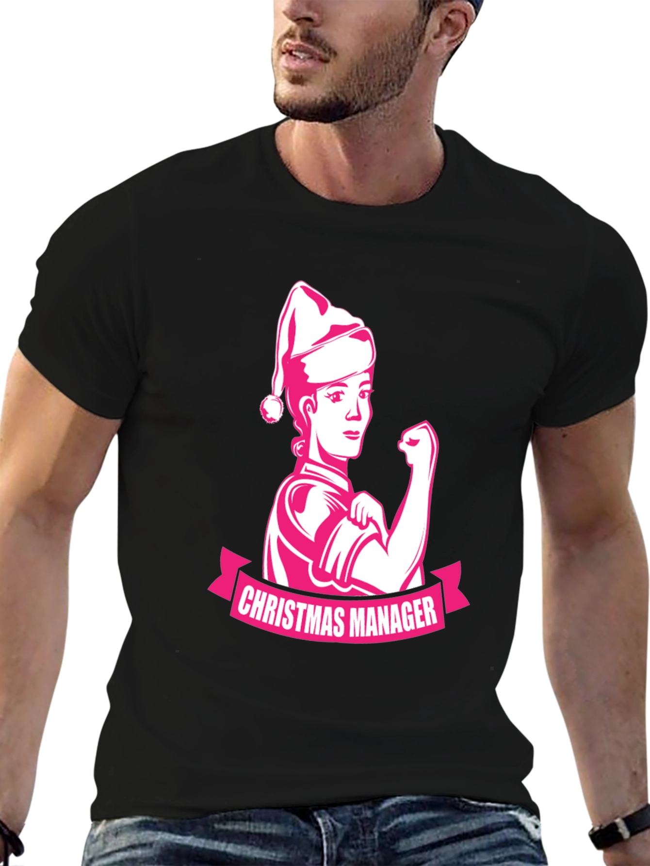 Christmas Manager Black T-Shirt
