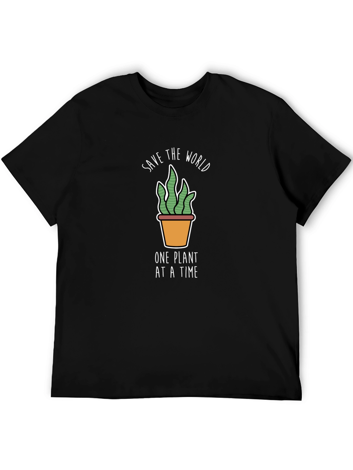 Eco-Friendly Save the World Plant Graphic T-Shirt