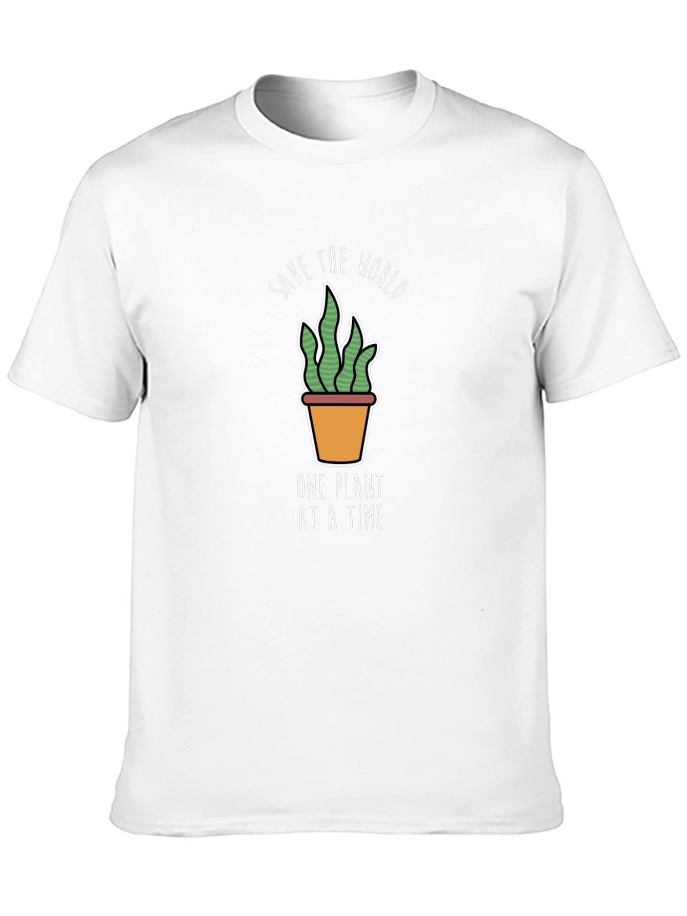 Eco-Friendly Save the World Plant Graphic T-Shirt