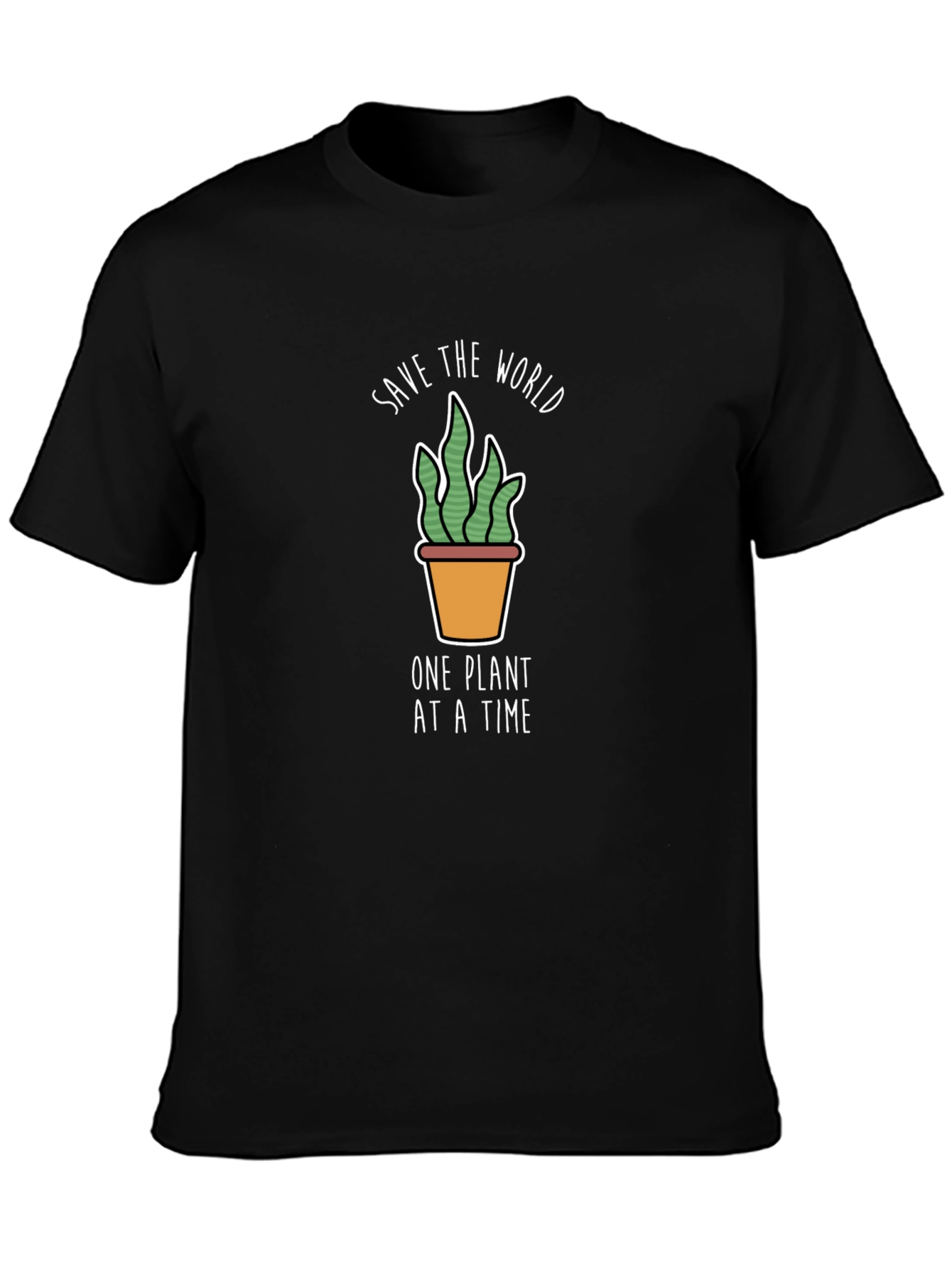 Eco-Friendly Save the World Plant Graphic T-Shirt
