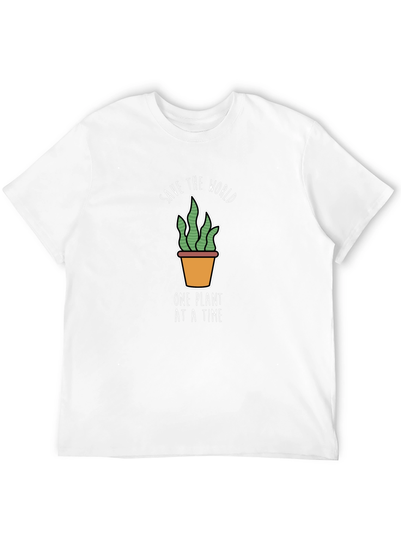 Eco-Friendly Save the World Plant Graphic T-Shirt