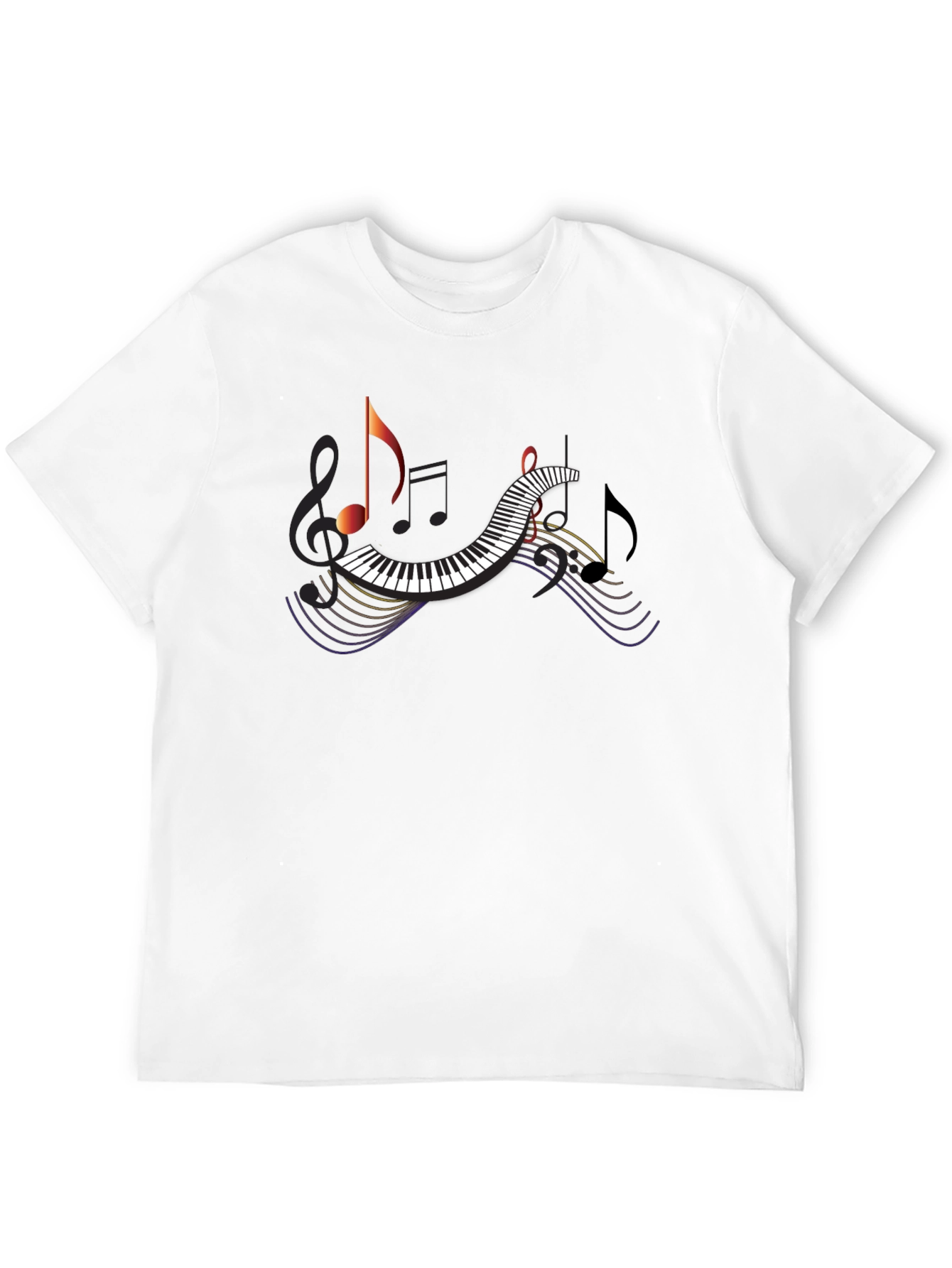 Musical Note Piano T-Shirt - Black