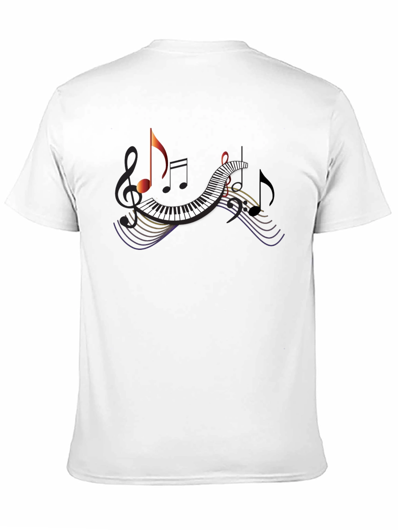 Musical Note Piano T-Shirt - Black