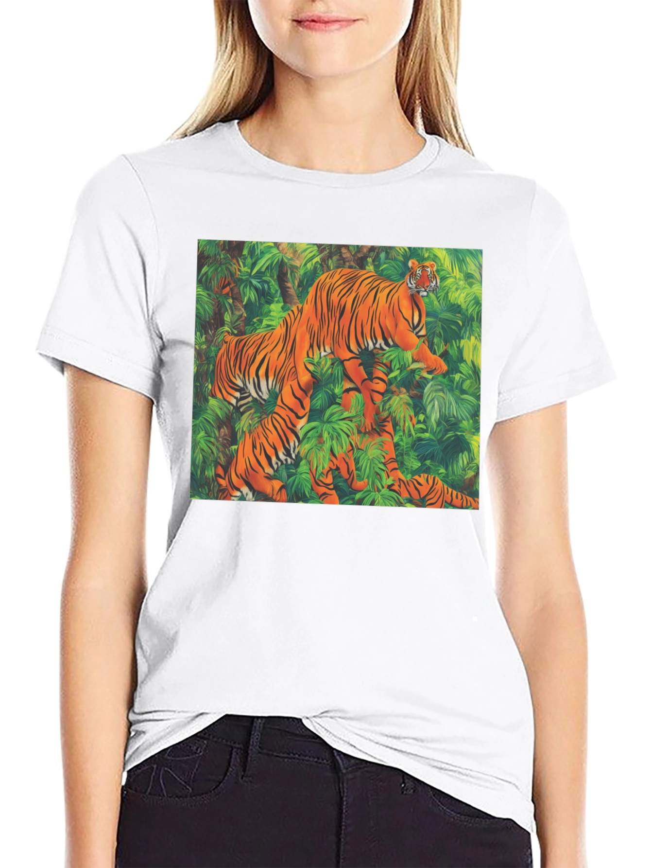 Tiger Jungle Graphic Tee - Unique Animal Print Shirt