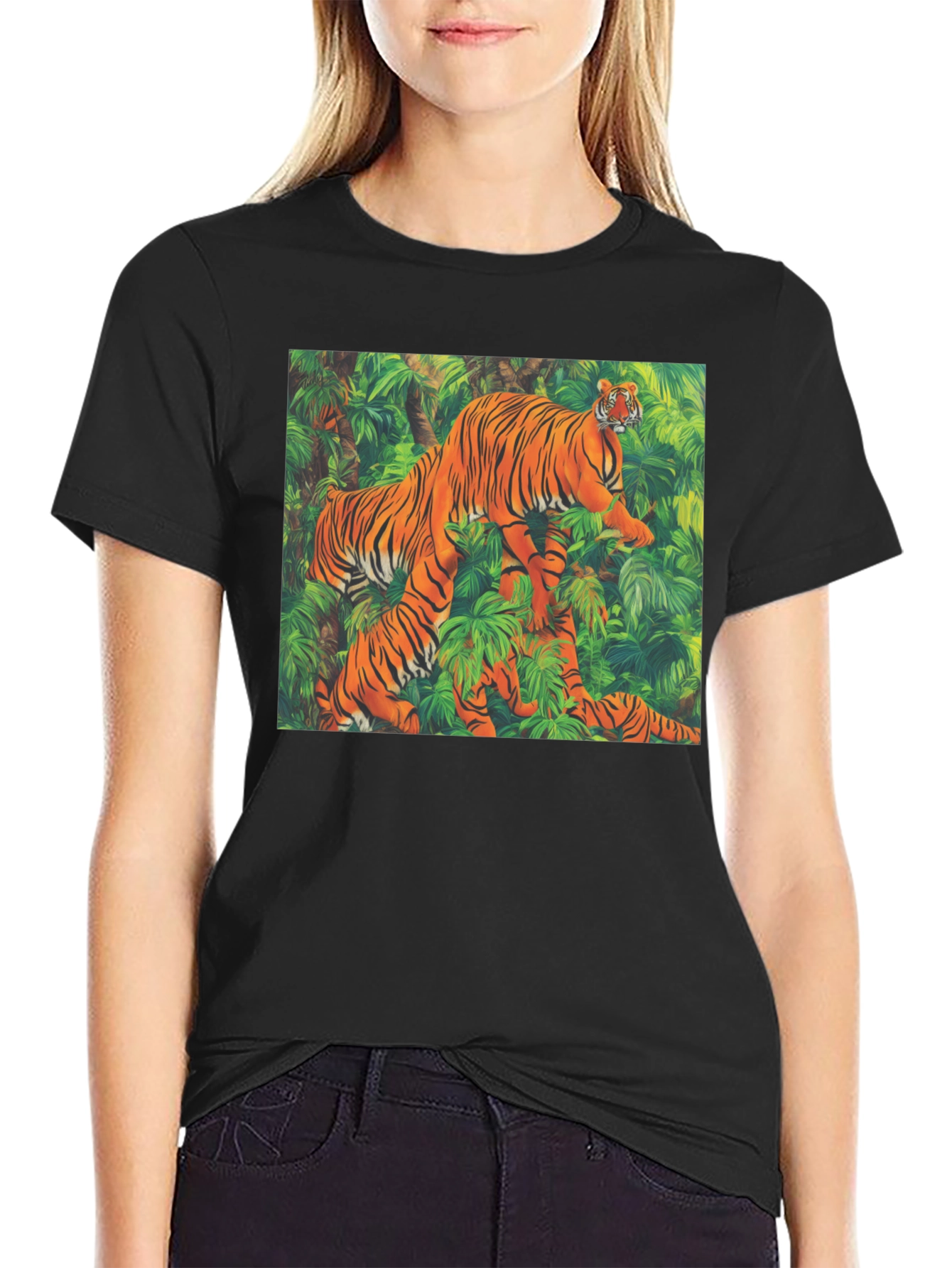 Tiger Jungle Graphic Tee - Unique Animal Print Shirt
