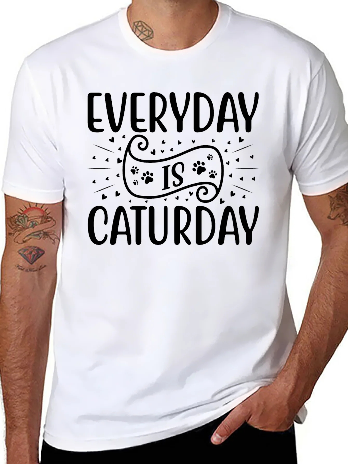 Everyday is Caturday Black Graphic Tee