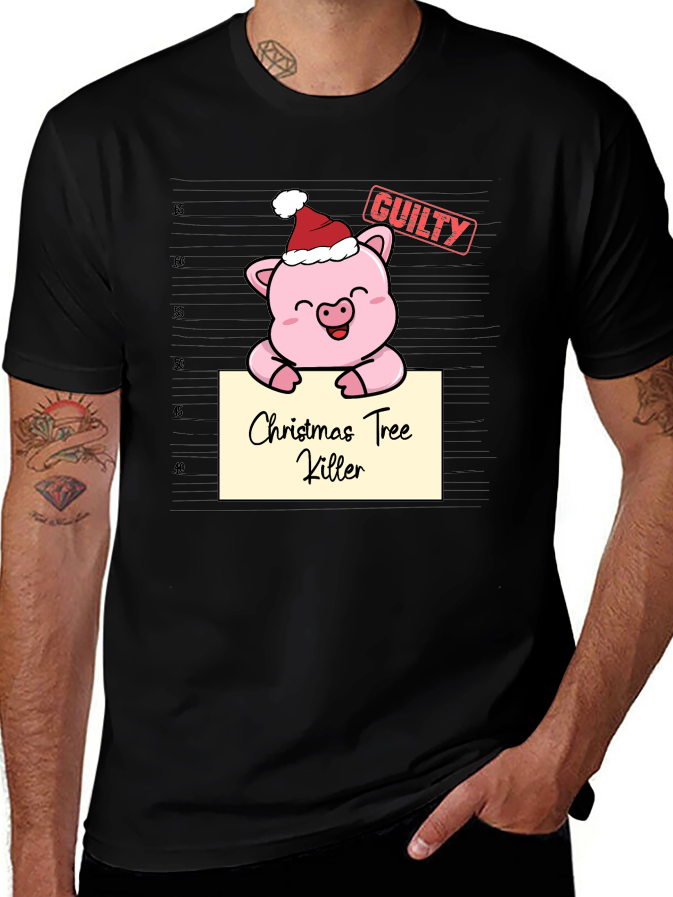 Christmas Tree Killer Pig T-Shirt