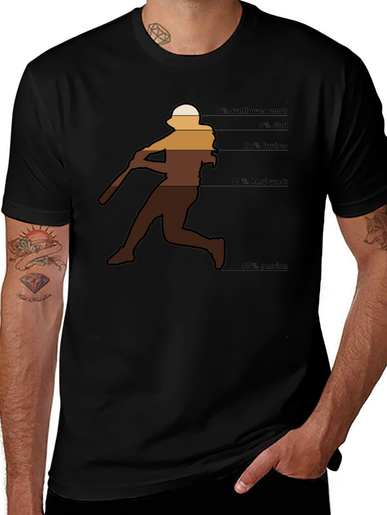 Baseball Batter T-Shirt: Hard Work & Passion