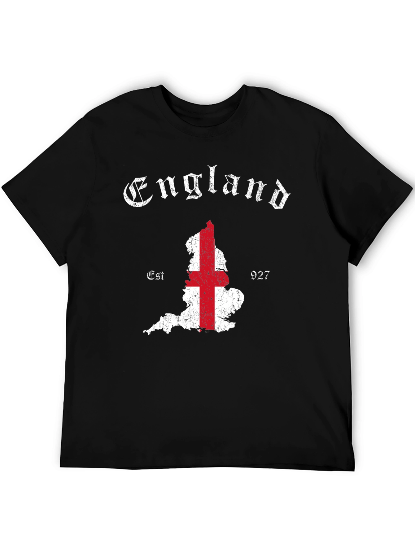 England Flag Graphic Tee - Black Cotton T-Shirt