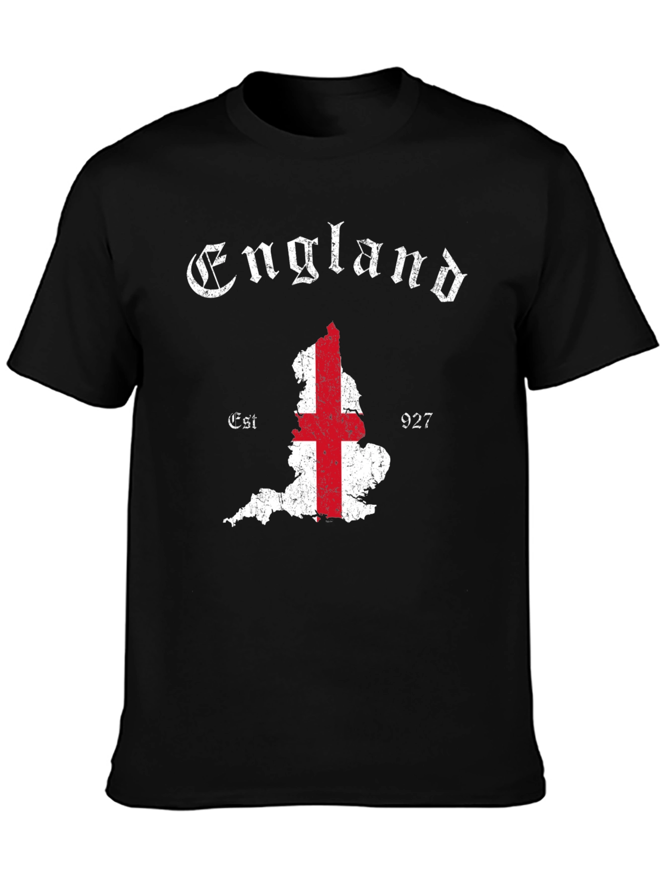 England Flag Graphic Tee - Black Cotton T-Shirt