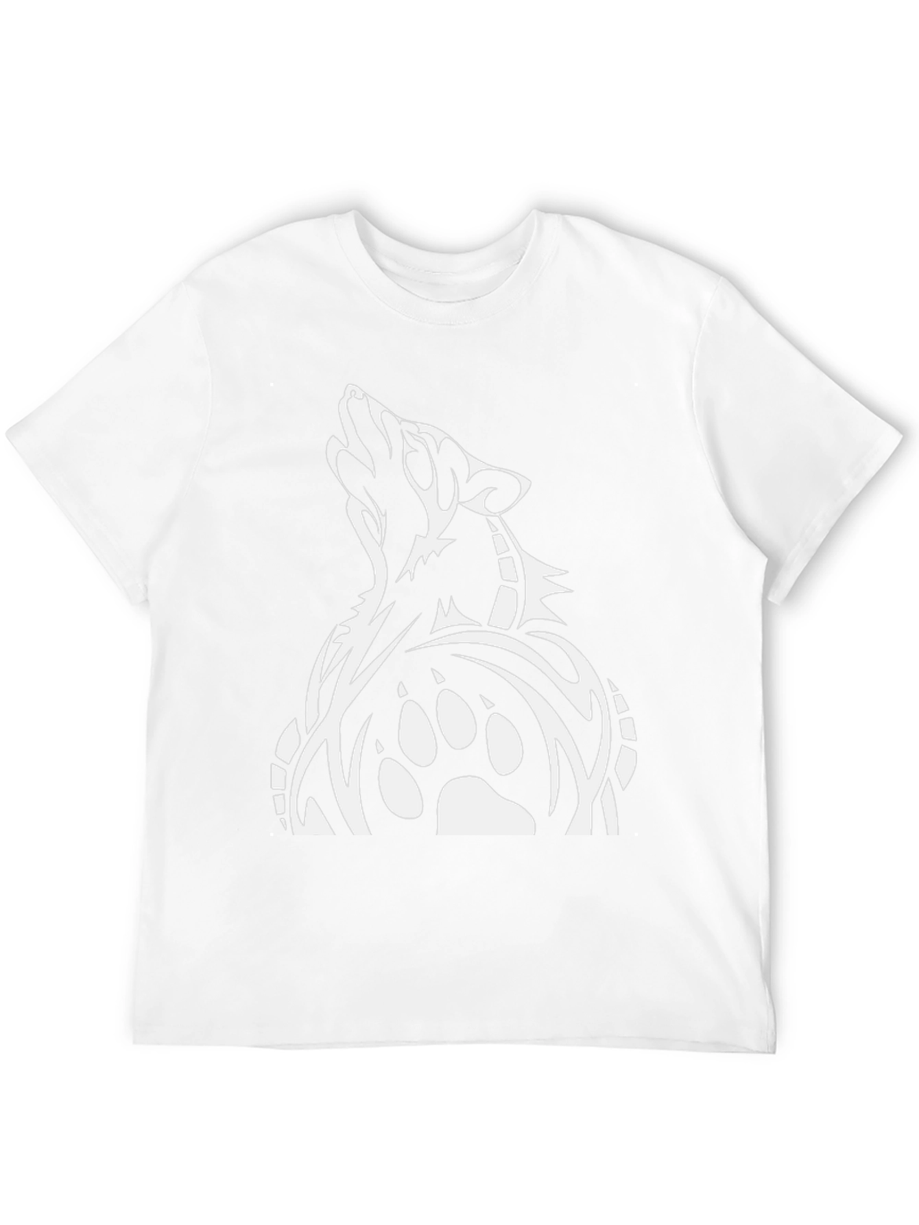 Wolf Paw Print Graphic Tee - Black Cotton T-Shirt