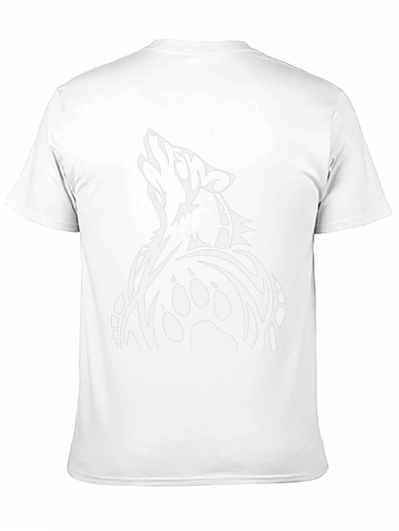 Wolf Paw Print Graphic Tee - Black Cotton T-Shirt