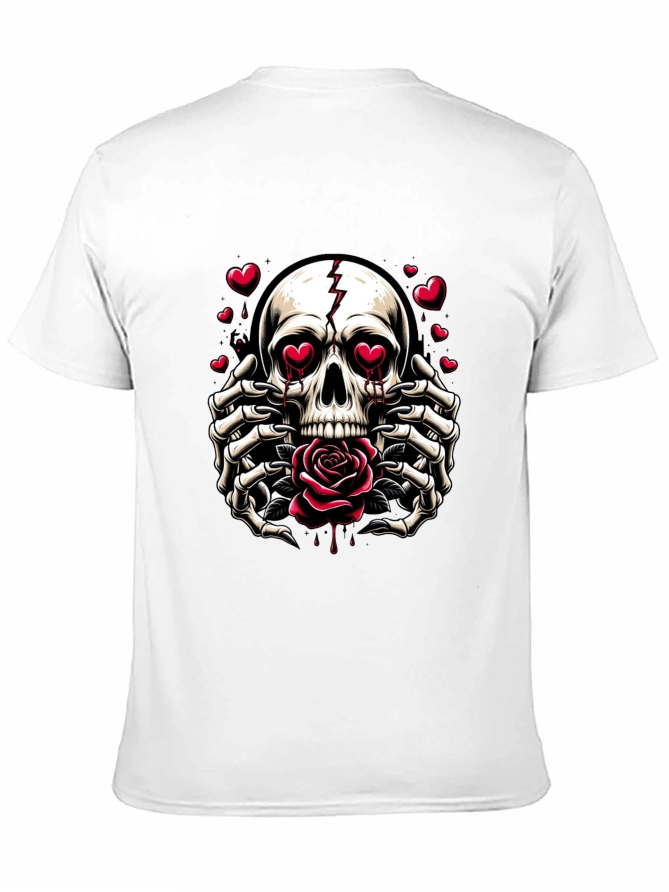 Skull & Rose Graphic Tee - Edgy Romantic Style