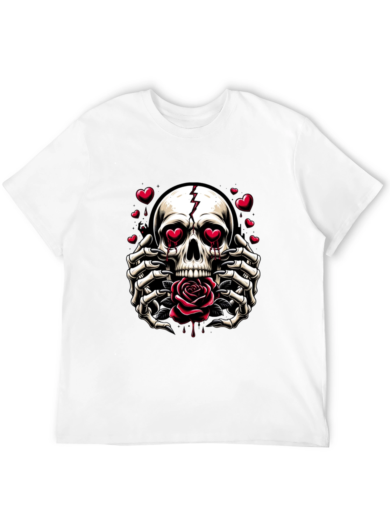 Skull & Rose Graphic Tee - Edgy Romantic Style