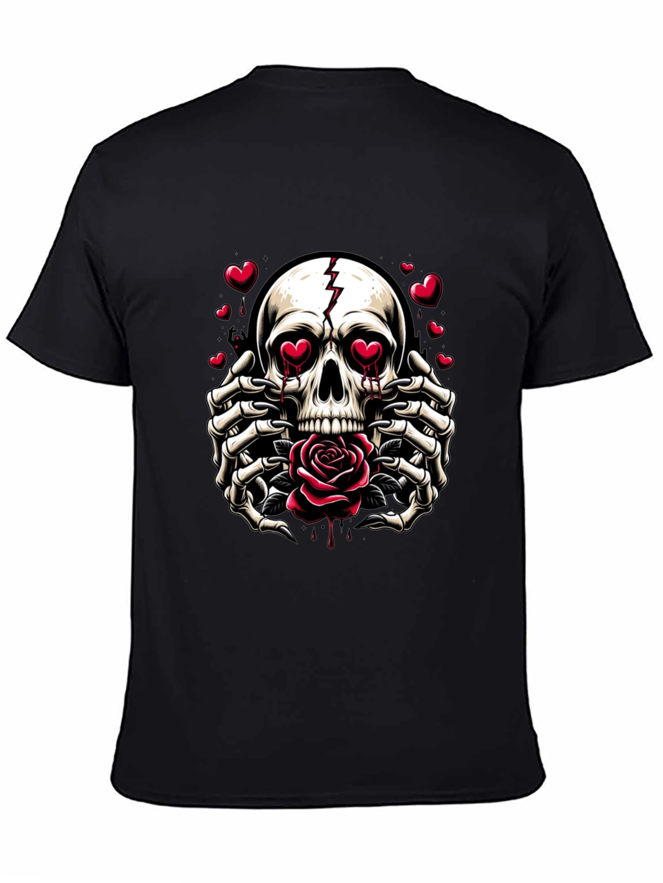Skull & Rose Graphic Tee - Edgy Romantic Style