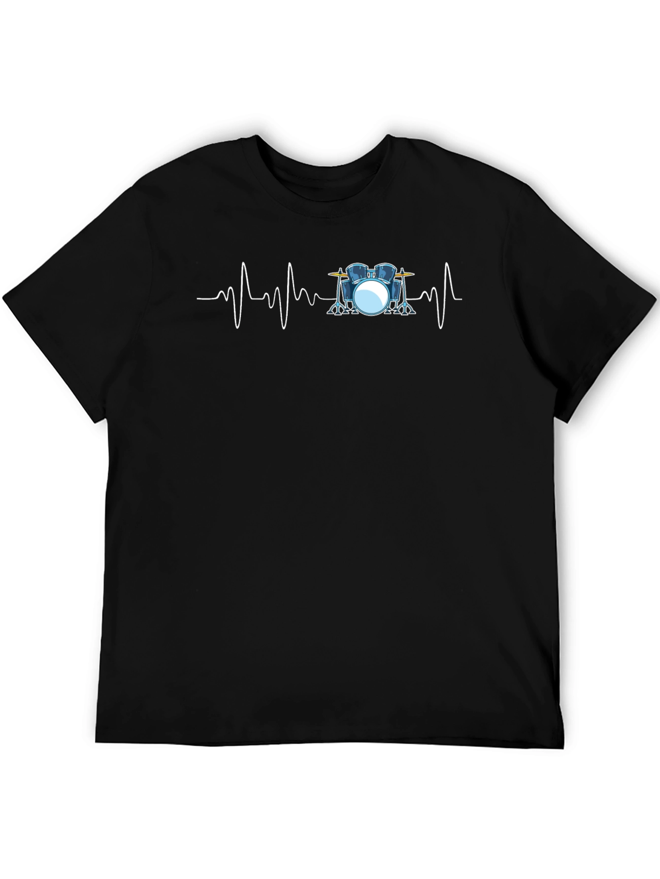Drum Heartbeat Black Graphic T-Shirt