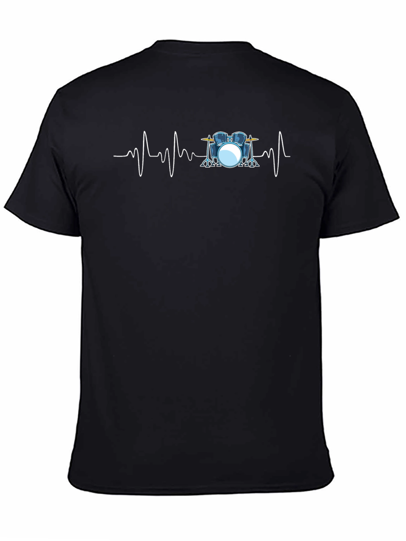 Drum Heartbeat Black Graphic T-Shirt