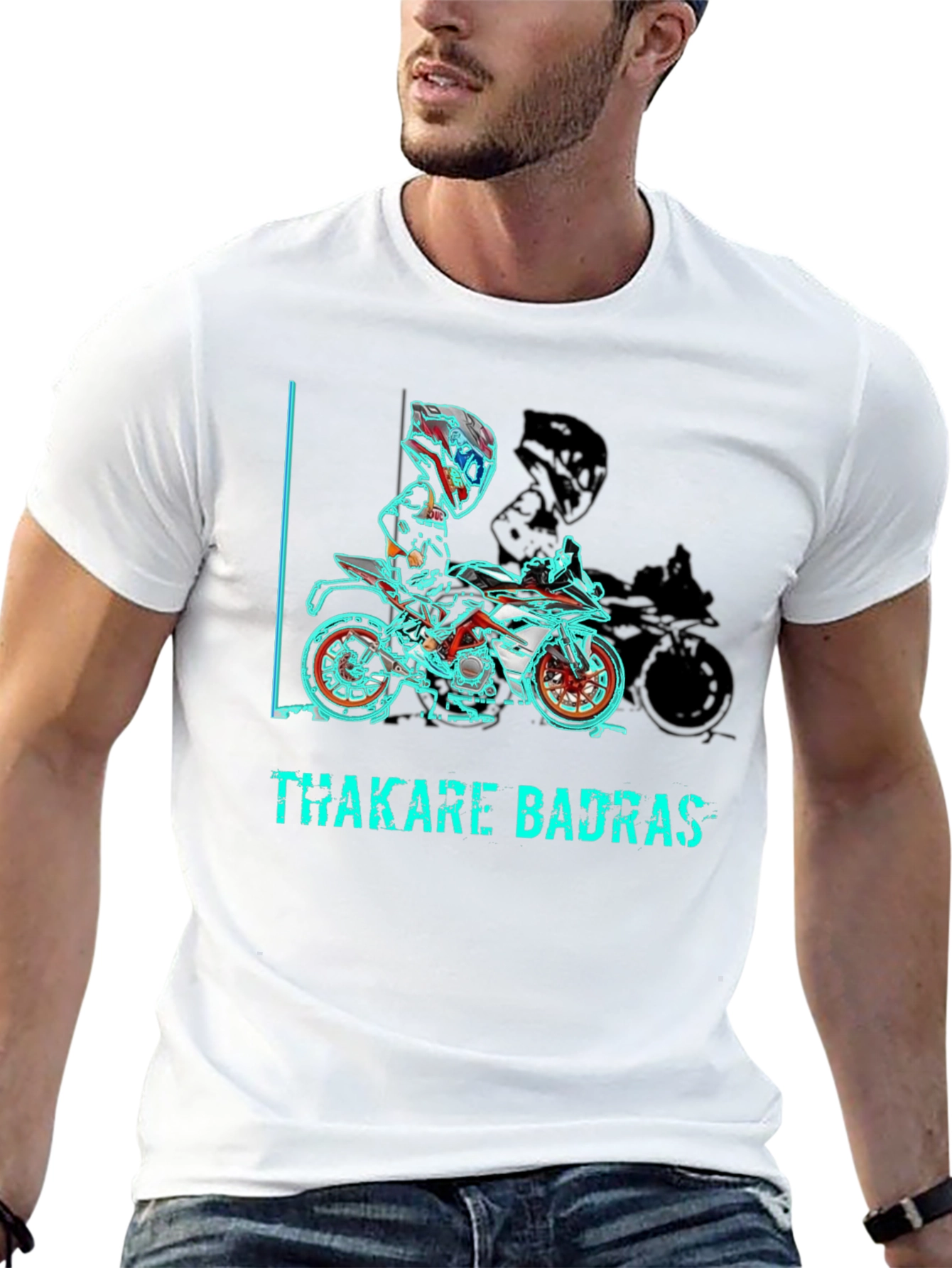 Thakare Badras Graphic Tee - Motorcycle Design