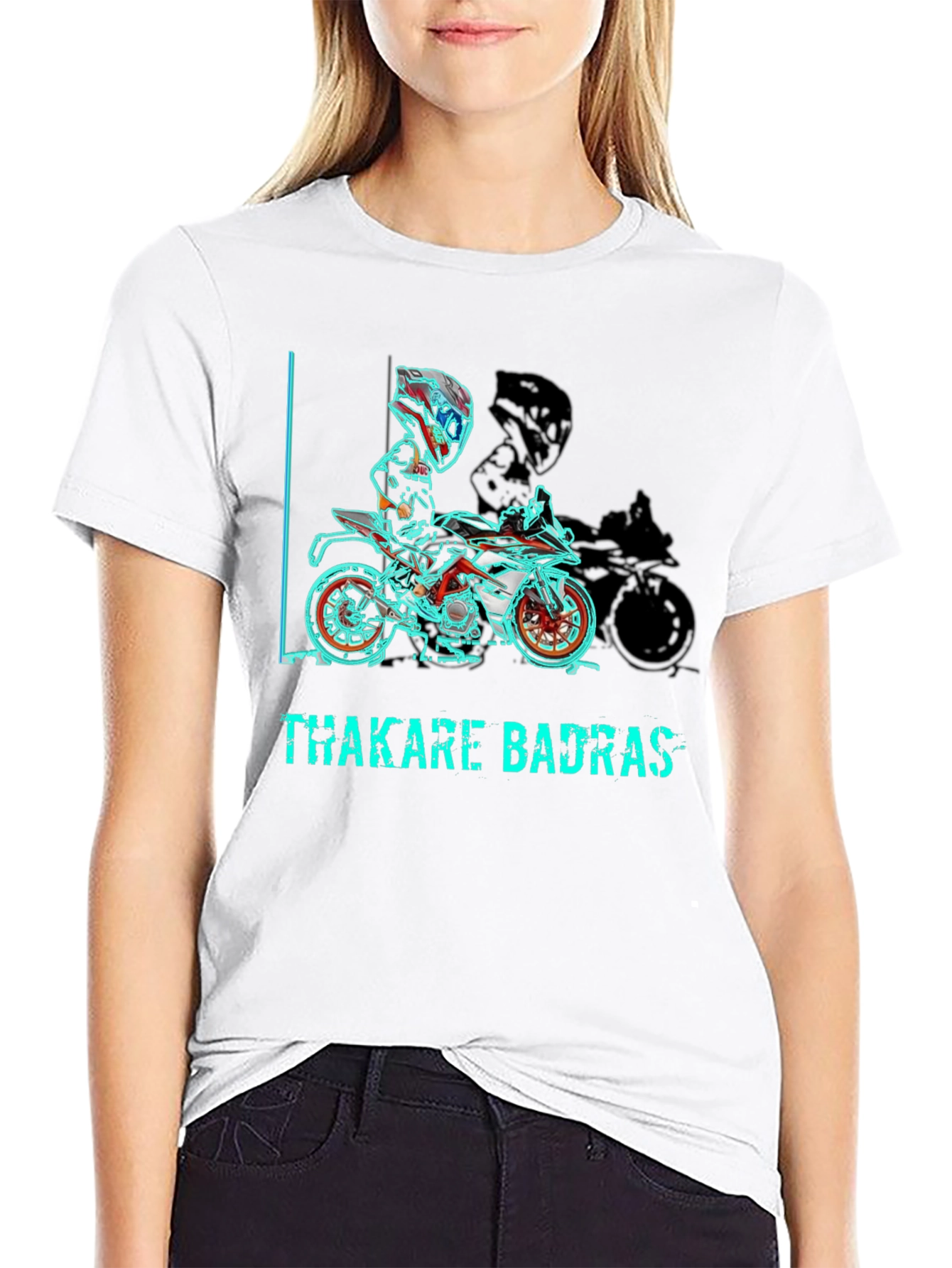 Thakare Badras Graphic Tee - Motorcycle Design