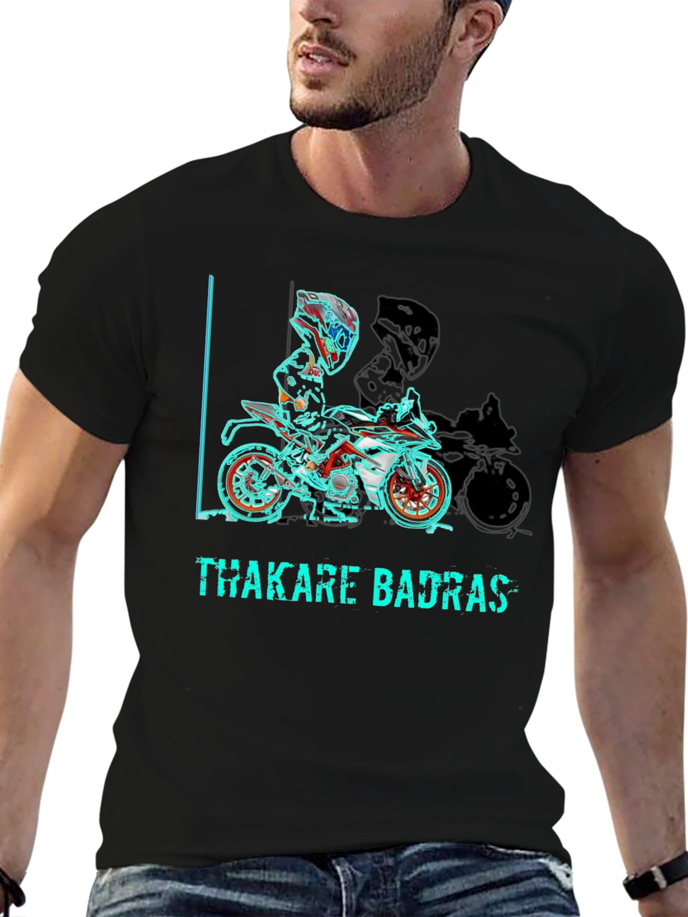 Thakare Badras Graphic Tee - Motorcycle Design